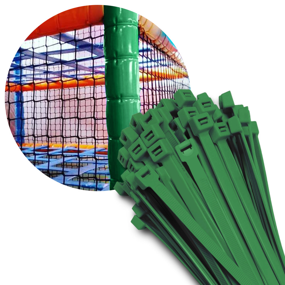 Opaska zaciskowa do otulin kolorowych 368x7,6mm - ciemno-zielona 100 szt