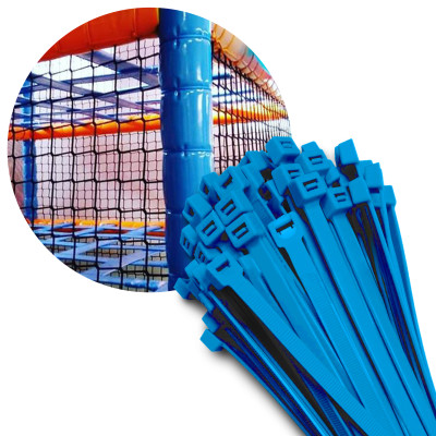 Opaska zaciskowa do otulin kolorowych 368x7,6mm - niebieska 100 szt