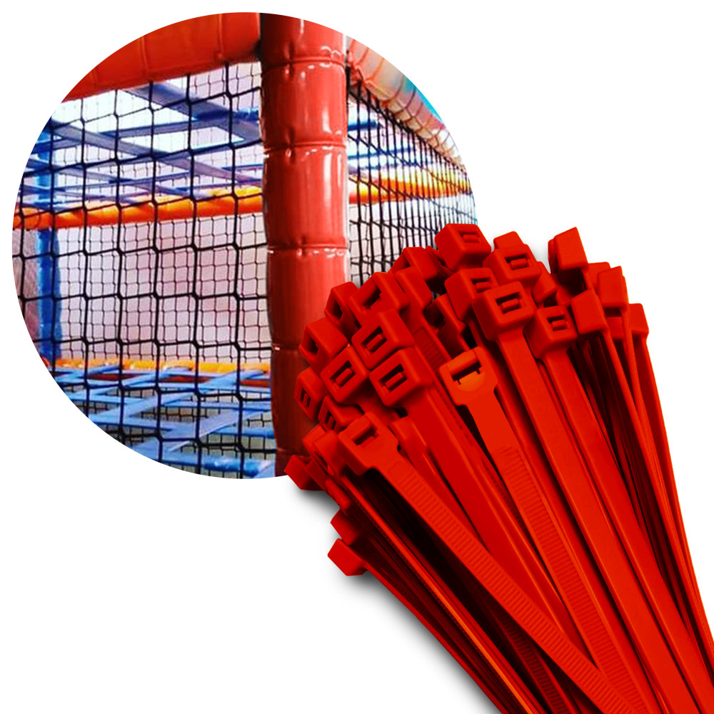 Opaska zaciskowa do otulin kolorowych 368x7,6mm - czerwona 100 szt