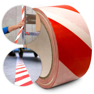 Taśma ostrzegawcza biało czerwona 50/33M