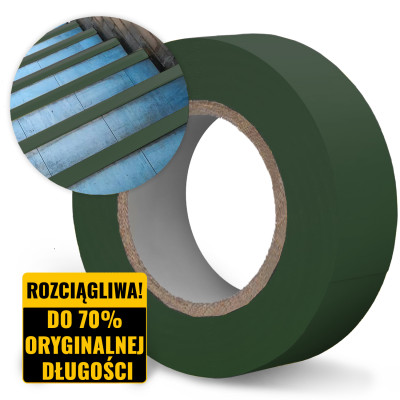 Taśma ostrzegawcza samoprzylepna PVC zielona 50/33m