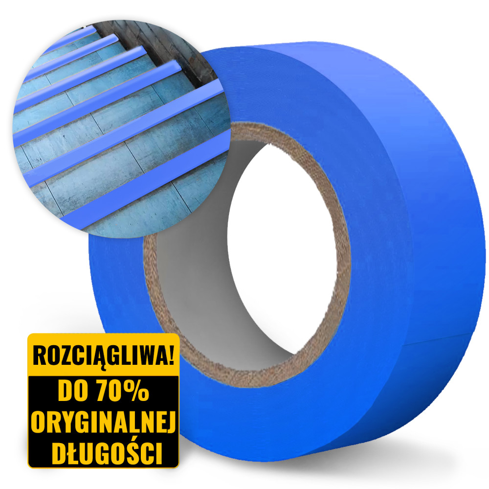 Taśma ostrzegawcza samoprzylepna PVC niebieska 50/33m