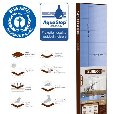 Podkład pod panele SELITBLOC 1 mm 15 m2 + TAŚMA ALU GRATIS
