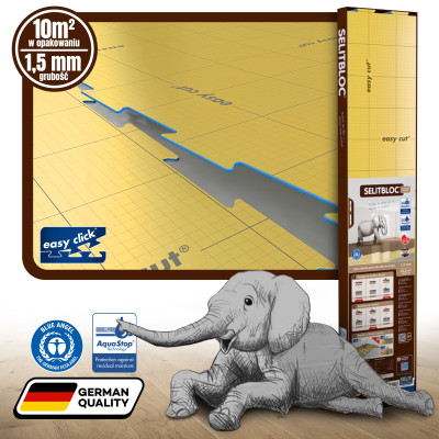 Podkład pod panele SELITBLOC 1,5 mm GripTech 10,2m2 + TAŚMA ALU GRATIS