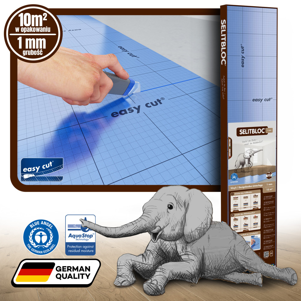 Podkład pod panele SELITBLOC 1 mm 15 m2 + TAŚMA ALU GRATIS