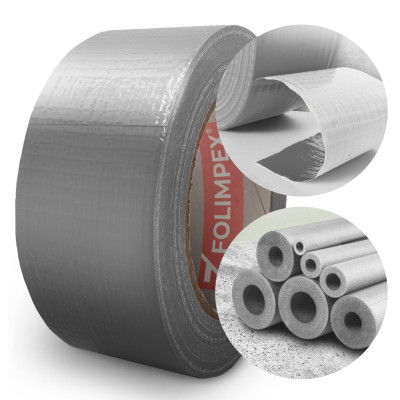 Klamry do otulin szarych 100 szt + taśma duckt