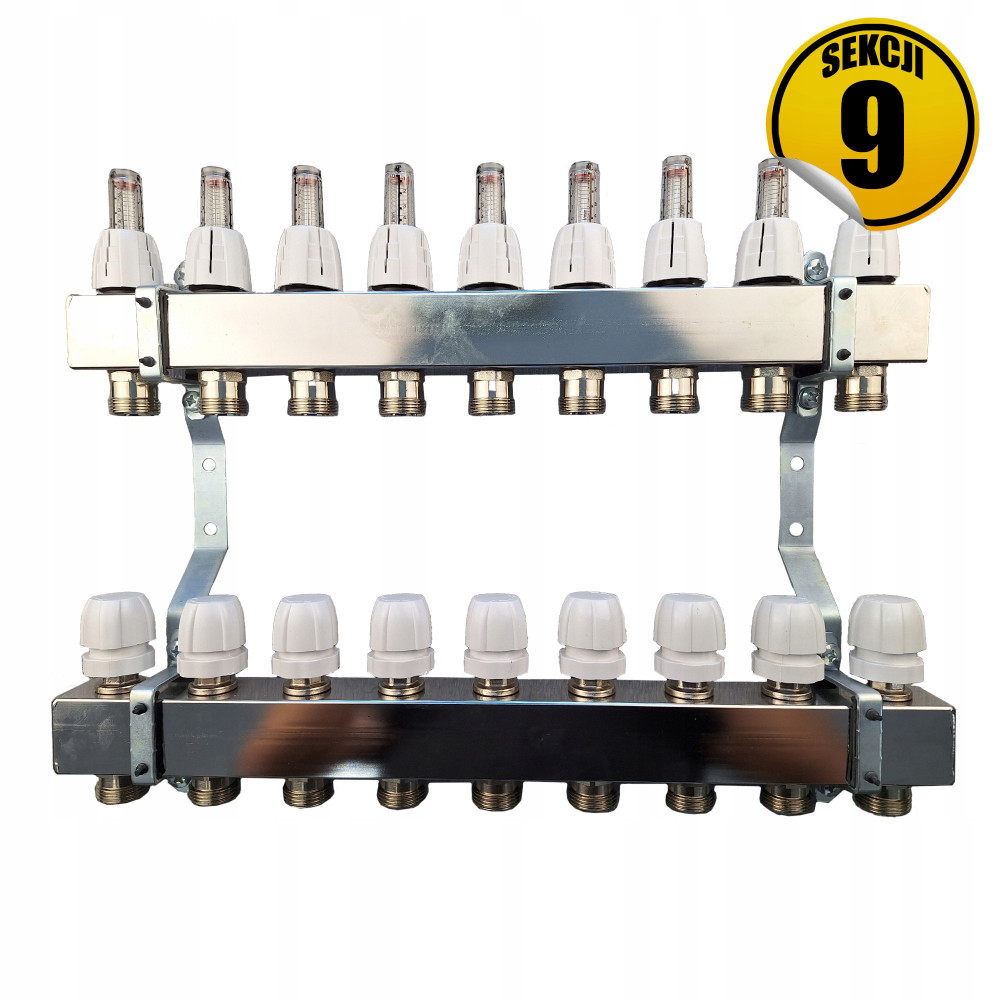 Rozdzielacz ze stali nierdzewnej Optimum1, 9 sekcji - CAPRICORN