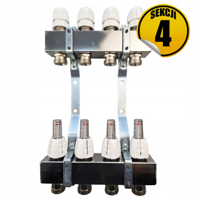 Rozdzielacz ze stali nierdzewnej Optimum1, 4 sekcje CAPRICORN