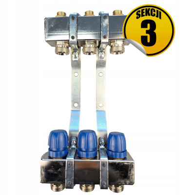 Rozdzielacz ze stali nierdzewnej OPTIMUM2, do instalacji grzewczych i chłodniczych SEKCJI 3 CAPRICORN