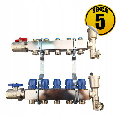 Rozdzielacz ze stali nierdzewnej OPTIMUM2 PLUS, sekcji 5 CAPRICORN