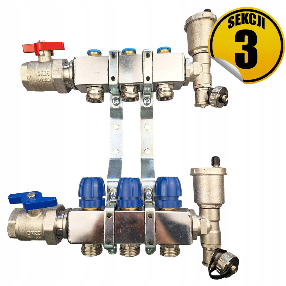 Rozdzielacz ze stali nierdzewnej Optimum2 plus, 3 sekcje CAPRICORN