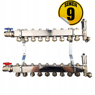 Rozdzielacz ze stali nierdzewnej Standard 3, 9 sekcji CAPRICORN
