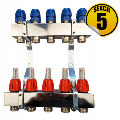 CAPRICORN Rozdzielacz ze stali nierdzewnej 210 OPTIMUM1, 5 sekcji.