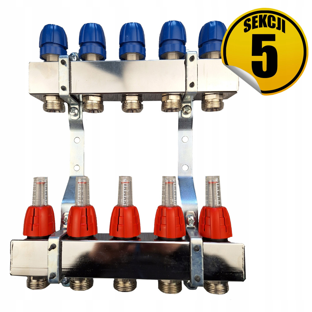 CAPRICORN Rozdzielacz ze stali nierdzewnej 210 OPTIMUM1, 5 sekcji.