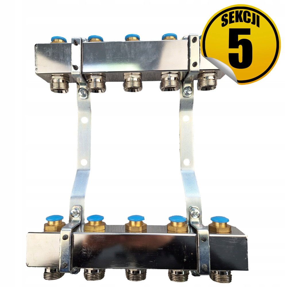 Rozdzielacz ze stali nierdzewnej OPTIMUM3, instalacje CO i wodne, sekcji 5 CAPRICORN