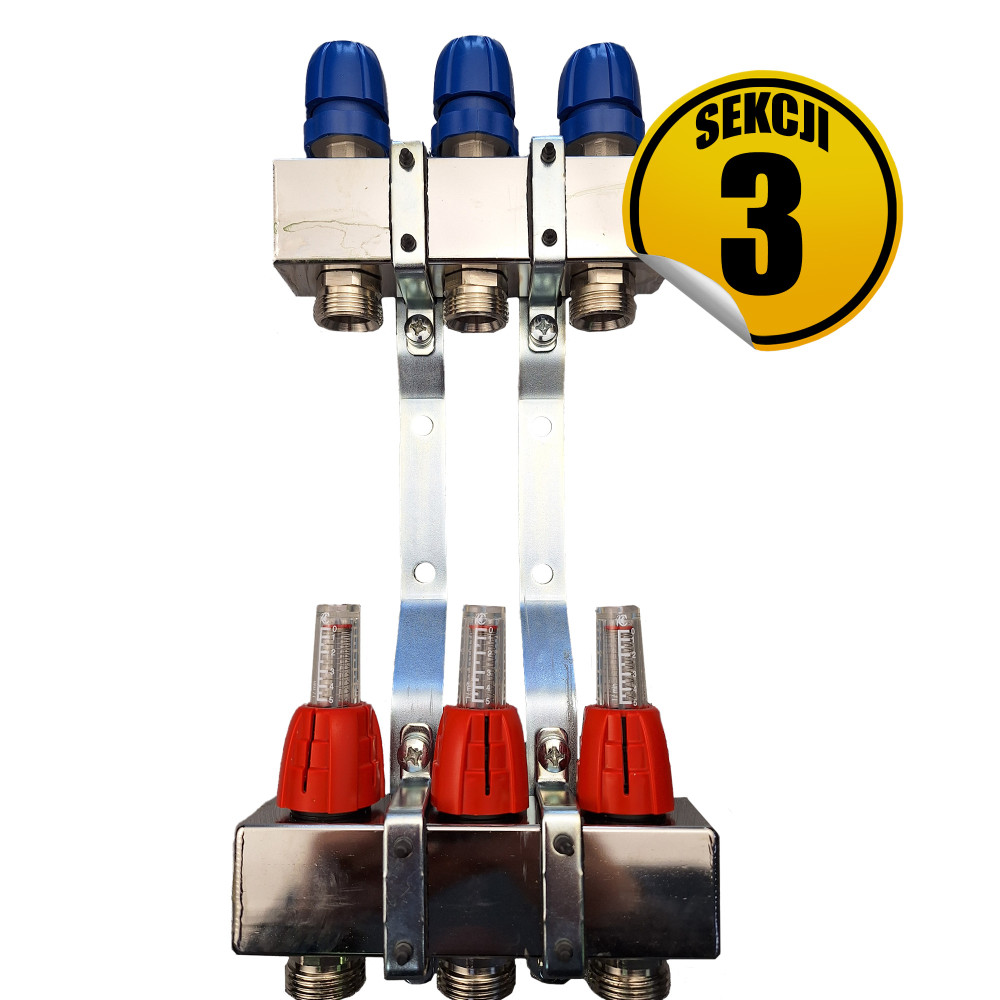 Rozdzielacz ze stali nierdzewnej Optimum1, 3 sekcje CAPRICORN