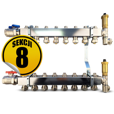 Rozdzielacz ze stali nierdzewnej standard 3 sekcji 8 CAPRICORN