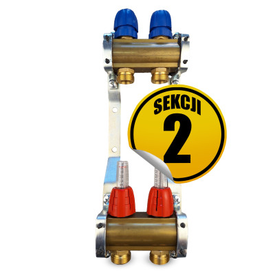 CAPRICORN Rozdzielacz mosiężny OPTIMUM1, 2 sekcje.