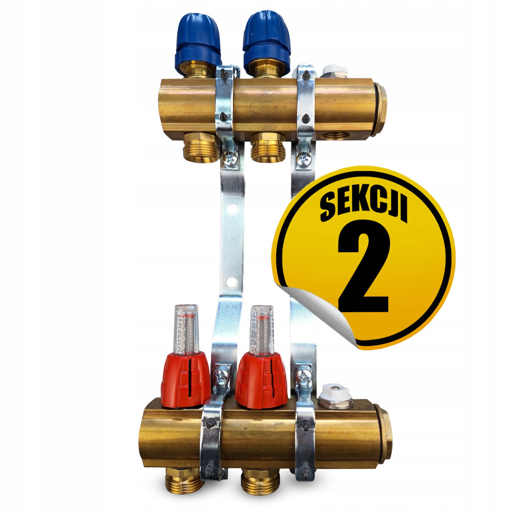 CAPRICORN Rozdzielacz mosiężny OPTIMUM, 2 sekcje.