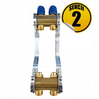 CAPRICORN Rozdzielacz mosiężny OPTIMUM2, 2 sekcje.