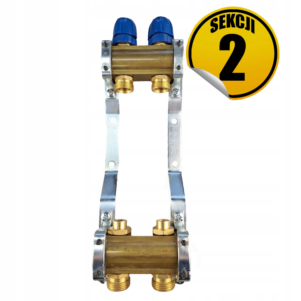 CAPRICORN Rozdzielacz mosiężny OPTIMUM2, 2 sekcje.