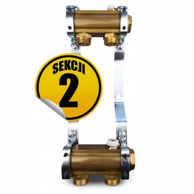 CAPRICORN Rozdzielacz mosiężny SOLID1, 2 sekcje.