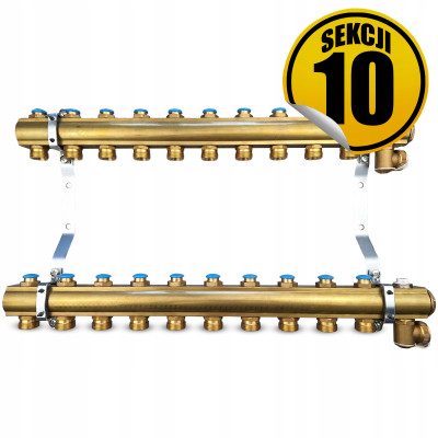 CAPRICORN Rozdzielacz mosiężny STANDARD1,10 sekcji.