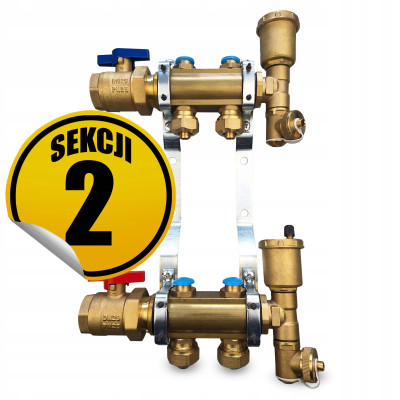 CAPRICORN Rozdzielacz mosiężny STANDARD3, 2 sekcje.