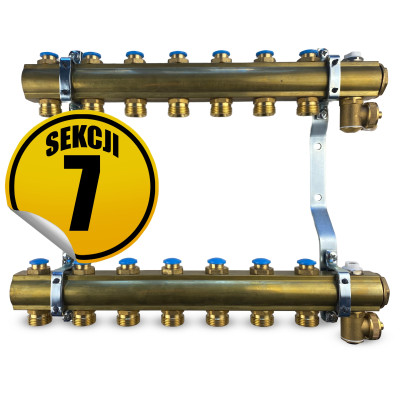 CAPRICORN Rozdzielacz mosiężny STANDARD1, 7 sekcji.