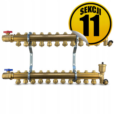 CAPRICORN Rozdzielacz mosiężny STANDARD3, 11 sekcji.