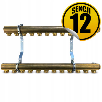 CAPRICORN Rozdzielacz mosiężny SOLID1, 12 sekcji.