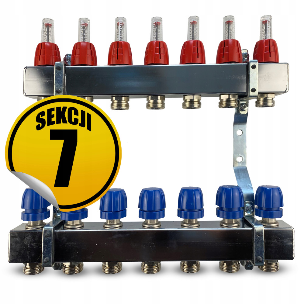 Rozdzielacz ze stali nierdzewnej Optimum1, 7 sekcji CAPRICORN