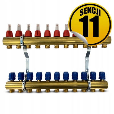 CAPRICORN Rozdzielacz mosiężny OPTIMUM1, 11 sekcji.