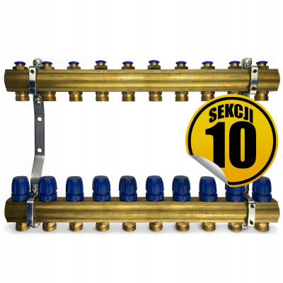 CAPRICORN Rozdzielacz mosiężny OPTIMUM2, 10 sekcji.