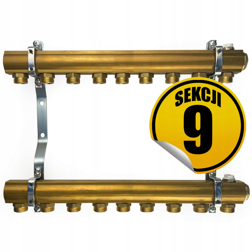 CAPRICORN Rozdzielacz mosiężny SOLID1 9 sekcje.