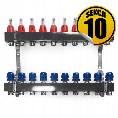 CAPRICORN Rozdzielacz ze stali nierdzewnej 210 OPTIMUM1, 10 sekcji.
