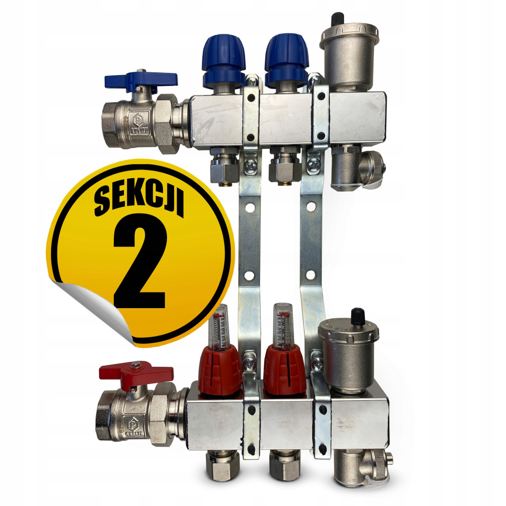 CAPRICORN Rozdzielacz ze stali nierdzewnej Premium11, 2 sekcje.