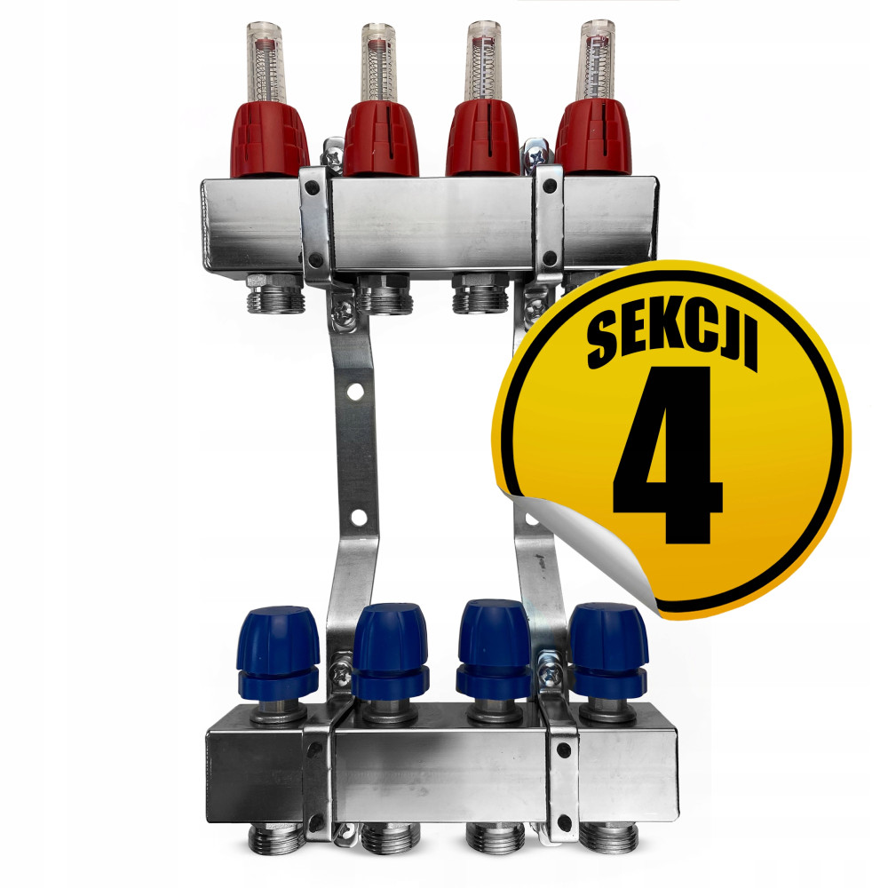 CAPRICORN Rozdzielacz ze stali nierdzewnej 210 OPTIMUM1, 4 sekcje.