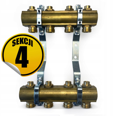 CAPRICORN Rozdzielacz mosiężny OPTIMUM3, 4 sekcje.