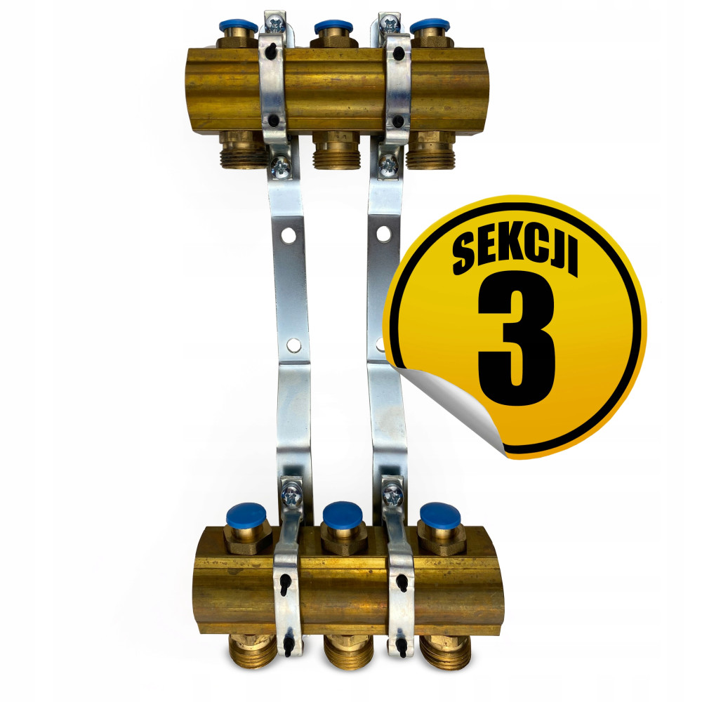 CAPRICORN Rozdzielacz mosiężny OPTIMUM3, 3 sekcje.