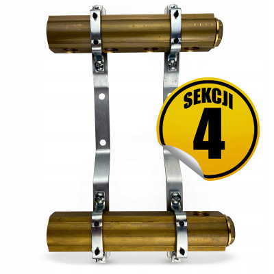 CAPRICORN Rozdzielacz mosiężny SOLID3, do centralnego ogrzewania, 4 sekcje.