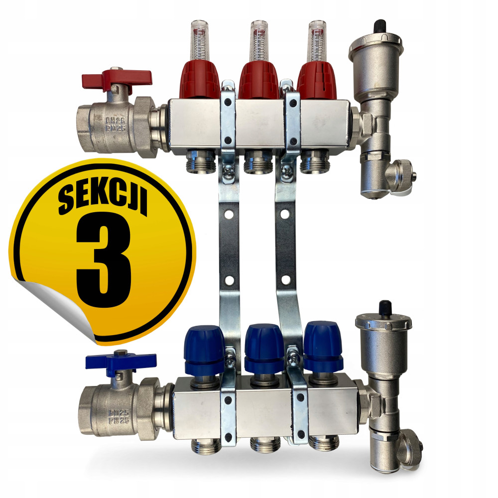 Rozdzielacz ze stali nierdzewnej Premium2 obwody, sekcji 3 CAPRICORN