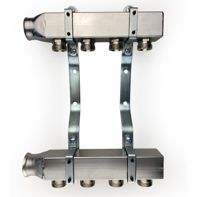 CAPRICORN Rozdzielacz ze stali nierdzewnej do centralnego ogrzewania SOLID1, 4 sekcje.