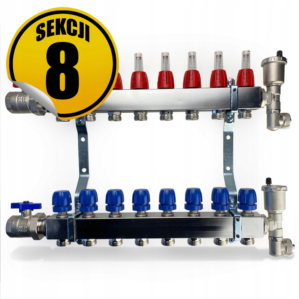 CAPRICORN Rozdzielacz ze stali nierdzewnej premium2, obwodów 8.