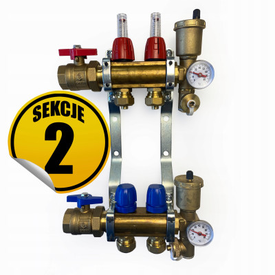 CAPRICORN Rozdzielacz mosiężny PREMIUM 2 obwody sekcji.