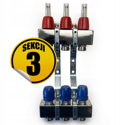 CAPRICORN Rozdzielacz ze stali nierdzewnej 3 obwody sekcji.