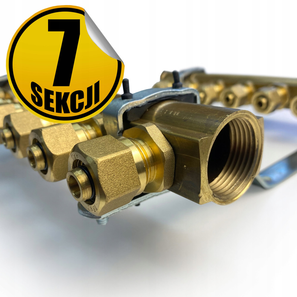 CAPRICORN Rozdzielacz mosiężny 40mm 7 sekcji.