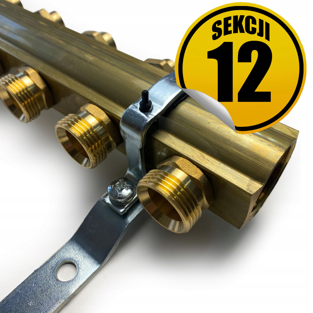 CAPRICORN Rozdzielacz mosiężny OPTIMUM3, 12 sekcji.