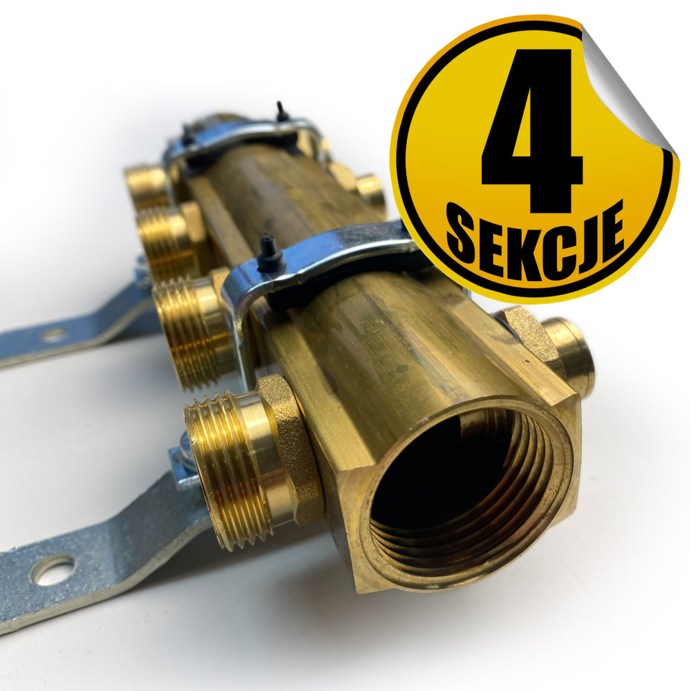 CAPRICORN Rozdzielacz mosiężny, 4 sekcje.