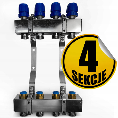 CAPRICORN Rozdzielacz ze stali nierdzewnej OPTIMUM2, do systemów grzewczych i chłodniczych SEKCJI 4 CAPRICORN